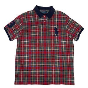 Vintage Polo by Ralph Lauren Big Pony Checkered Men Tartan Short Sleeve Size XL